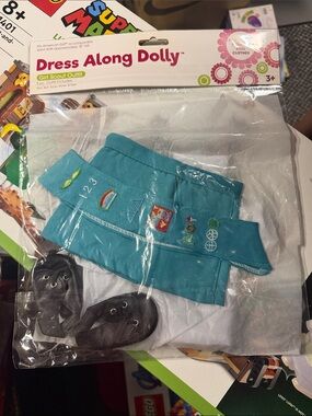 Dress Along Dolly Girl Scout Outfit Teal Doll Vest & Skirt